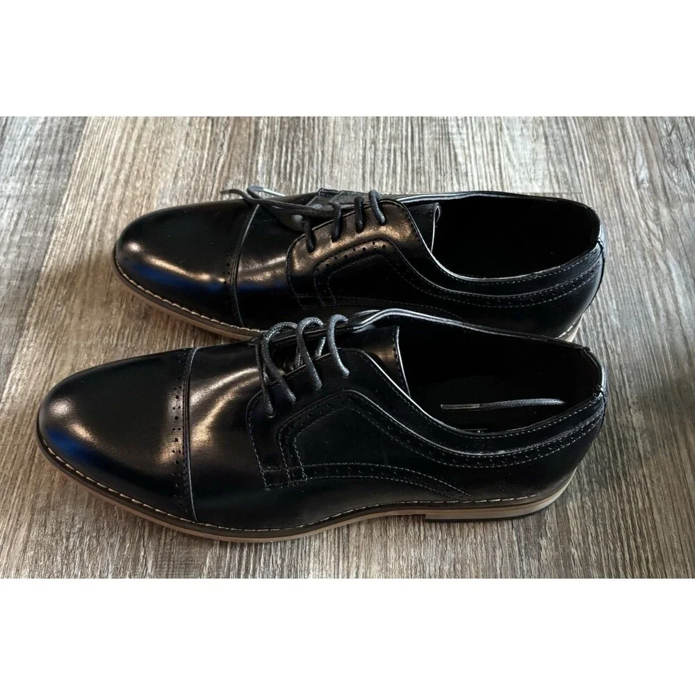 Stacy Adams Dickinson Cap Toe Black Oxford Dress Shoes Boys Size 6M NEW
